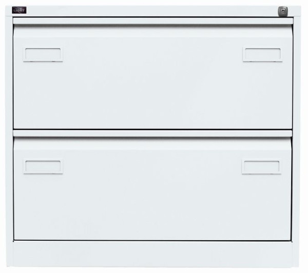 Classeur suspendu Bisley LIGHT, double rail, DIN A4, 2 tiroirs HR, blanc signalisation, CDF2696