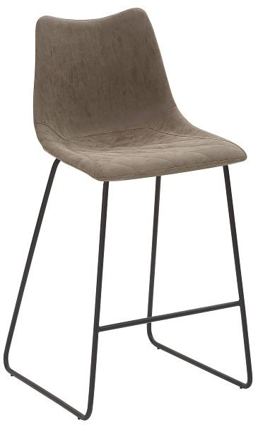 Tabouret Mayer Sitzmöbel mySOLO, housse de siège en cuir synthétique PU boue vintage, structure luge noire, 1175_K3_545
