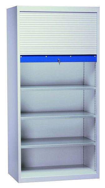 Armoire à volet roulant KLW, 1950 x 950 x 425 mm, volet roulant en plastique gris clair, verrouillable, 4 étagères réglables galvanisées, 7RN-LE1950RK-0194XRB