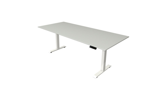 Kerkmann table debout/assise Move 4 nouveau 225 x 100 cm cadre blanc, plateau gris clair, 10091111