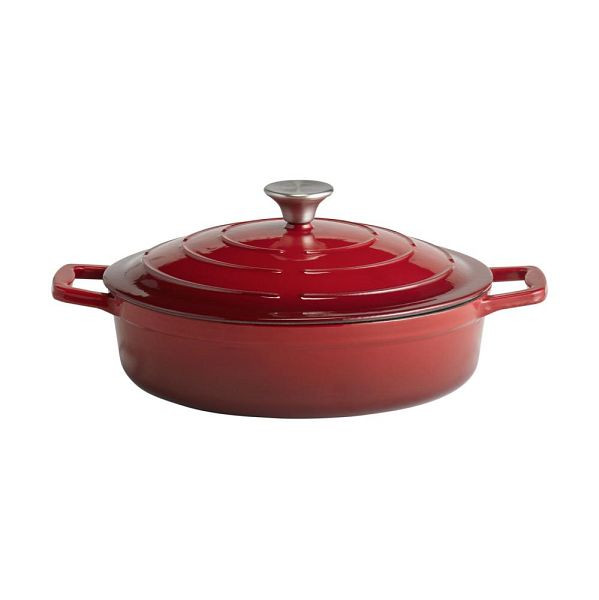Rôtissoire APS avec couvercle "5 ÉTOILES", en fonte, adaptée à l'induction, va au four, avec support de couvercle, Ø 28 cm, 3 litres, rouge, 88304