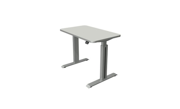 Kerkmann table debout/assise L 1000 x P 600 mm, argent, réglable en hauteur électriquement de 740 à 1230 mm, gris clair/argent, 10175311