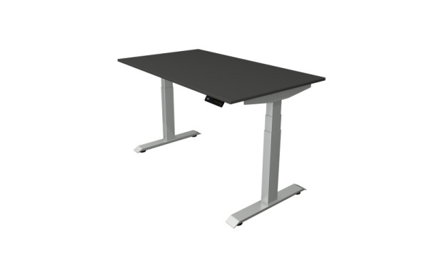 Table assis-debout Kerkmann L 1400 x P 800 mm, réglable en hauteur électriquement de 640 à 1290 mm, anthracite, 10041013