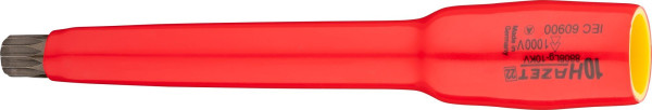 Douille tournevis Hazet, carré creux 10 mm, profil multident interne XZN, M10, version longue, 8808LG-10KV