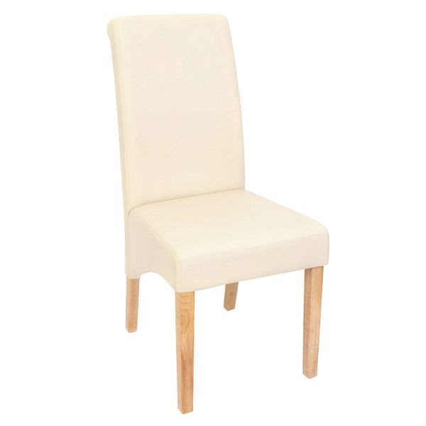 Mendler lot de 2 chaises de salle à manger chaises de cuisine chaise M37, simili cuir mat, crème, pieds clairs, 22310