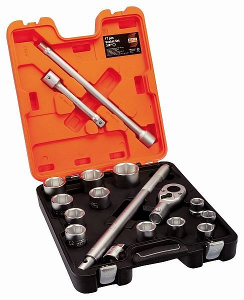 Jeu de clés à douille Bahco 3/4", 17 pièces, SLX 17