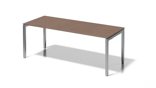 Bureau Bisley Cito, structure en U réglable en hauteur 650-850 mm, H 19 x L 2000 x P 800 mm, noyer/argent, DUH2008WN355