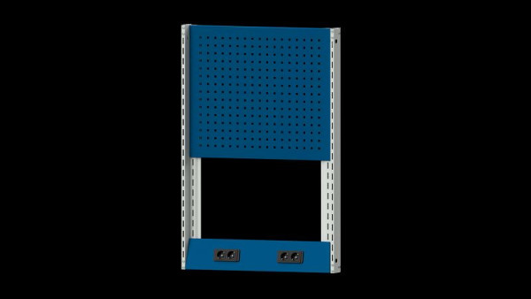 Structure de base des établis ANKE structure du système, 803 x 107 x 1200 mm, RAL 7035/5010, double prise et double air comprimé avec raccords rapides, 340.358