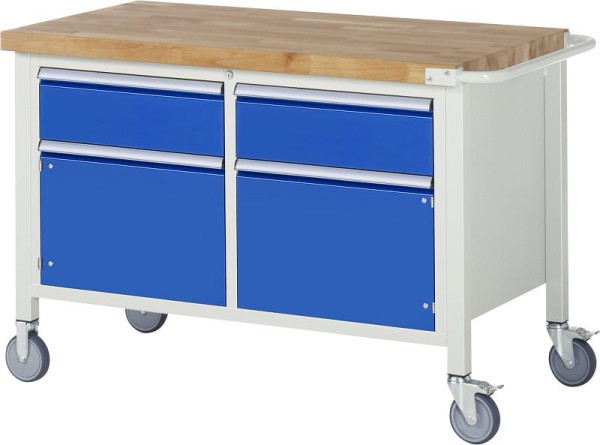 Établi mobile RAU série 8000, 2 x tiroirs, 2 x portes, 1250x880x700 mm, 05-8466A2-127B4S.11