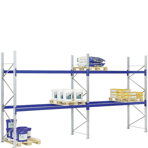 Jeu de rayonnages à palettes BITO /P3 6005/1100/5800 K-rack 5 niveaux 600 RAL5010 non monté, C0710-0483