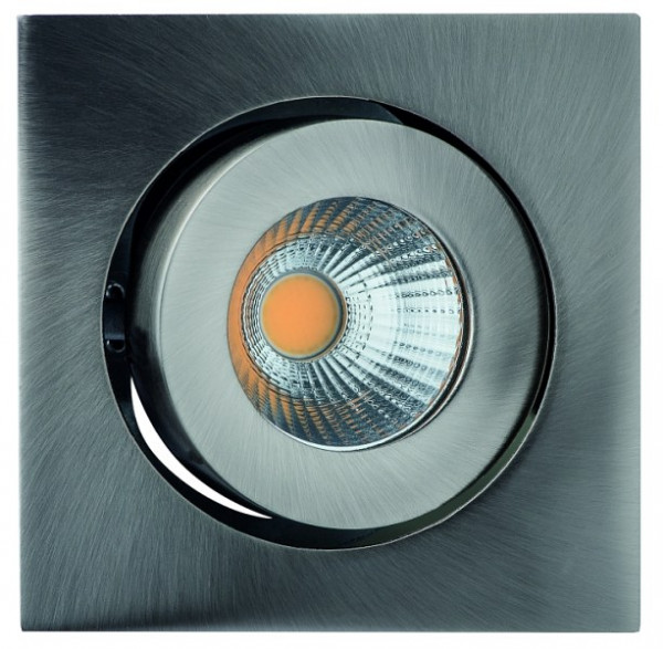 rutec Projekt RINCA COB LED - spot encastrable orientable 40°, orientable 360°, carré, 350mA, 8W, IP20, 2700K, CRI90 - fer brossé, PEG675UWWOK