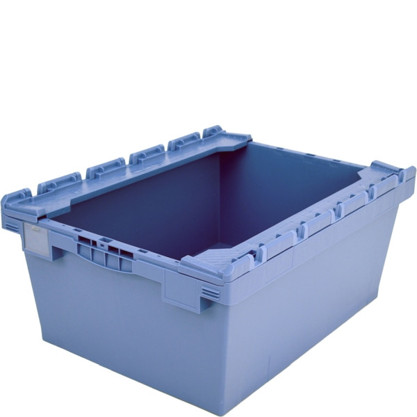 BITO conteneur réutilisable MB couvercle/barre/skid /MBB86321R 800x600x323 bleu pigeon, fond barre nervuré, C0402-0040