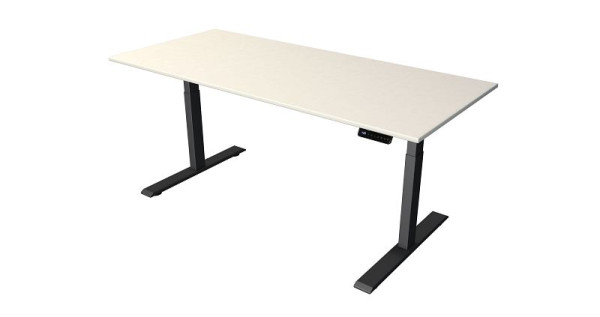 Table debout/assise Kerkmann L 1800 x P 800 mm, anthracite, réglable en hauteur électriquement de 630 à 1270 mm, blanc/anthracite, 10271510
