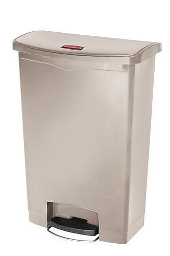 Collecteur de matières recyclables DENIOS en polyéthylène (PE), pédale sur le côté large, 90 litres, beige, 242-414