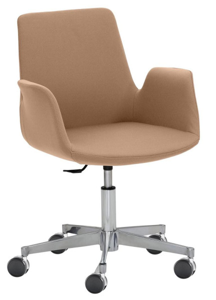 Fauteuil Mayer Sitzmöbel , avec piètement en aluminium (ø 61 cm), marron clair, 2010_01_30485