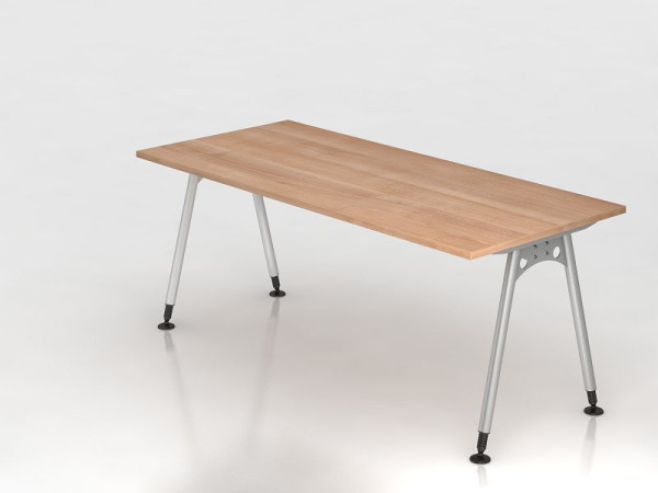 Bureau Hammerbacher pied A 180x80cm noyer, forme rectangulaire, VAS19/N/S