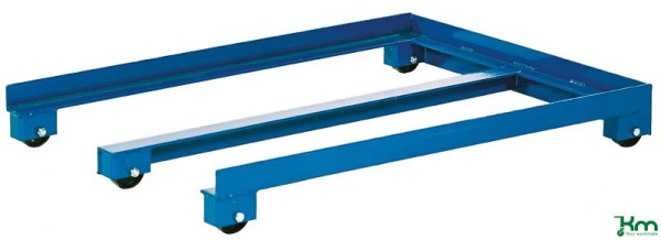 Kongamek Chariot palette bas, bleu, 5 roues nylon, KM223