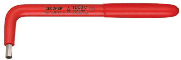Tournevis coudé GEDORE VDE pour vis à six pans creux 8 mm, 2324881
