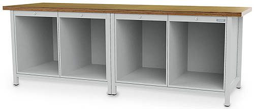 Établi à caisson Bedrunka+Hirth, R 18-24, dimensions en mm (LxPxH) : 2500 x 750 x 959, 03.25.001-9