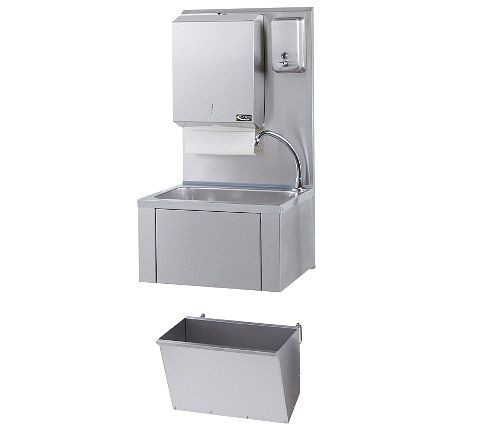 Station de lavage des mains SOFINOR avec commande au genou et accessoires en acier inoxydable, LMASWTX