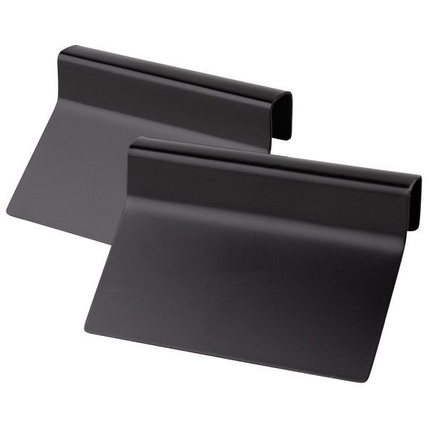 Etiquettes APS, lot de 2, 8 x 1,5 cm, hauteur : 5,5 cm, métal, noir, 11719
