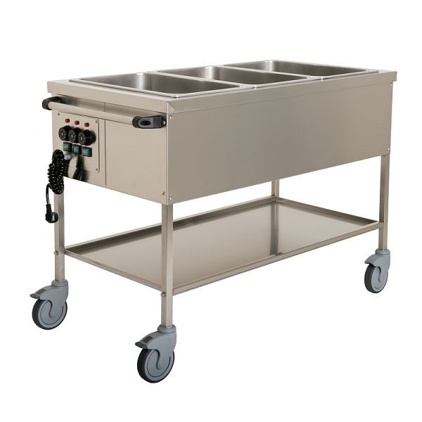CHARIOT DE REPAS ETERNASOLID "HEATINGSTAR PLUS", 3 × 1/1 GN, bac divisé / zones de température séparées, ES7375RS