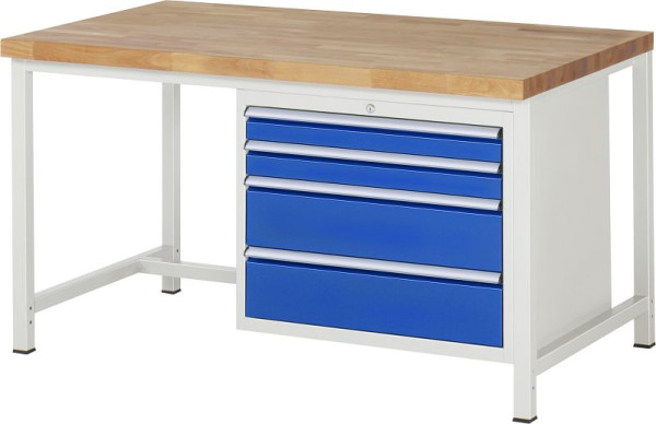 Etabli RAU série 8000 - modèle 8261, L1500 x P900 x H840-1040 mm, base système L1495 x P850 x H800-1000 mm, 03-8261A1-159B4H.11