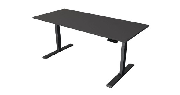 Table debout/assise Kerkmann L 1800 x P 800 mm, anthracite, réglable en hauteur électriquement de 630 à 1270 mm, anthracite/anthracite, 10271913
