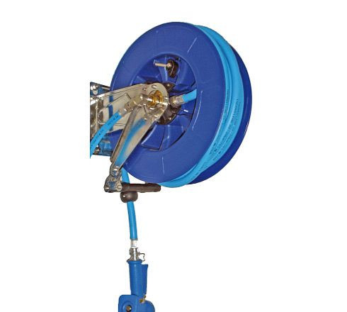 Enrouleur automatique SOFINOR en plastique + 15 m de tuyau bleu, sans pistolet, CNET04