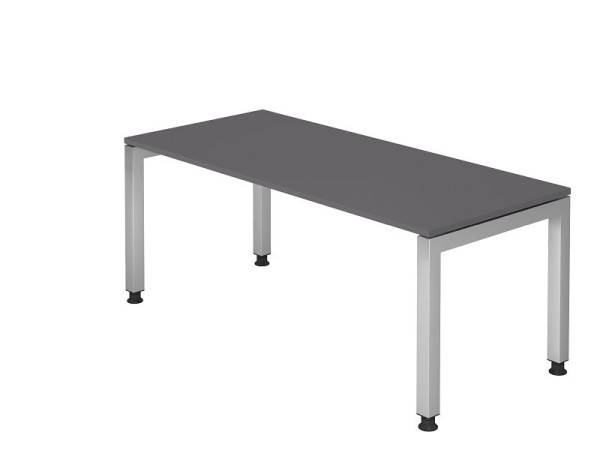 Bureau Hammerbacher pied en U carré 180x80cm graphite, forme rectangulaire, plateau flottant, VJS19/G/S