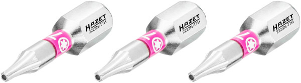 Embout Hazet, 6 pans plein 6,3 (1/4 pouce), profil TORX® inviolable, T7H, nombre d'outils : 3, 2223N-T7H/3