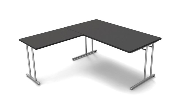 Poste de travail d'angle Kerkmann, Start Up, L 1600 mm x P 1800 mm x H 750 mm, coloris : anthracite, 11437513