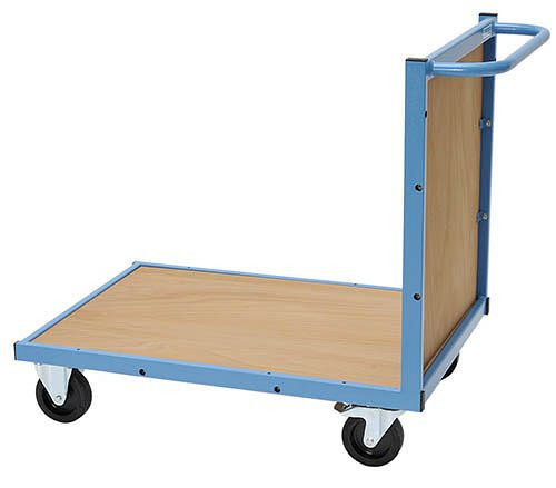 Chariot de transport Bedrunka+Hirth, avec plancher et paroi arrière en bois, 900 x 620 x 860 mm, 04.900.02
