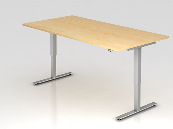 Bureau assis-debout électrique Hammerbacher 200x100cm érable, hauteur de travail 72 - 119 cm, VXMST2E/3/S