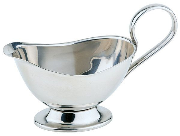 Saucière APS, 22 x 10,5 cm, hauteur : 13,5 cm, acier inoxydable 18/8, poli, capacité : 0,45 litre, 40206