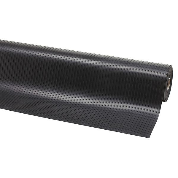 Notrax Rib 'n' Roll Tapis de sol et revêtement de sol à nervures larges de 3 mm 752, noir, 100 cm, vendu au mètre, 752C0036BL