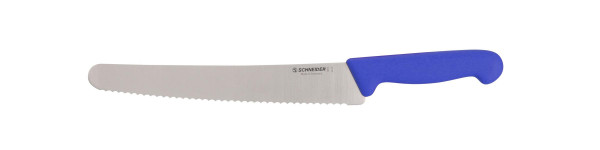 Couteau universel Schneider, bord dentelé, bleu, longueur de lame : 25 cm, 260702