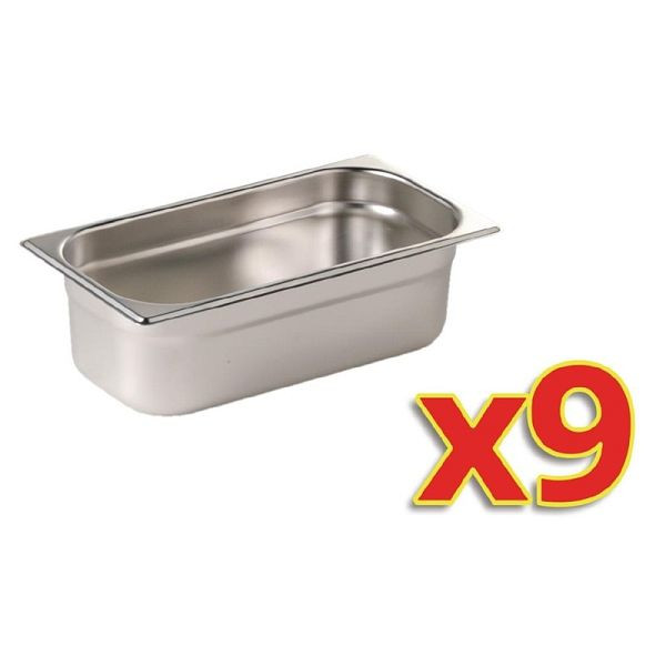 Ensemble de conteneurs GN Vogue 9x GN1 / 3 100mm, S729