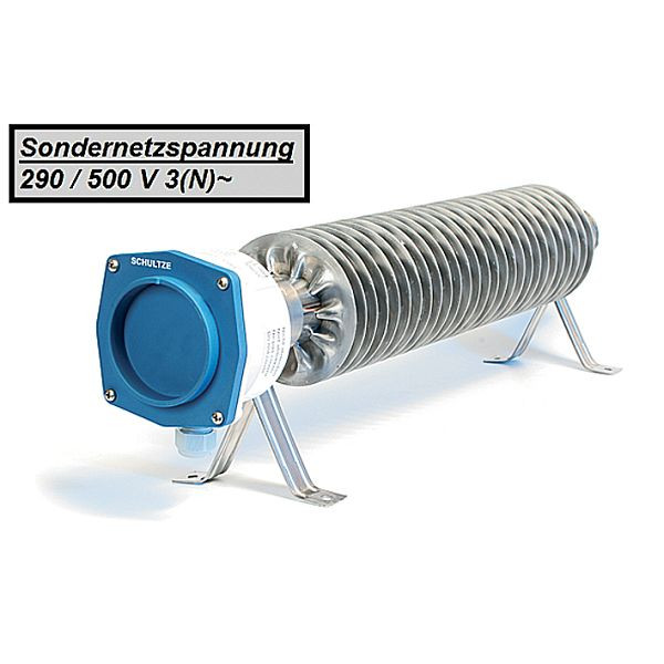 Schultze RiRo u 2000 Chauffage à tube à ailettes 500V 2000W tension spéciale 290/500V, acier inoxydable, IP66/67, SNS030