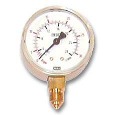 Manomètre de travail ELMAG (Argon-CO2), Ø 63mm, 0-30 Ar/0-28 CO2 L/min., fond AG 1/4' pour régulateur de pression pour bouteille en acier, 54129