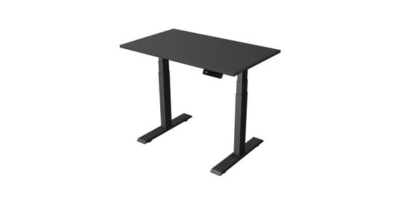 Table debout/assise Kerkmann L 1000 x P 600 mm, anthracite, réglable en hauteur électriquement de 630 à 1270 mm, anthracite/anthracite, 10270413