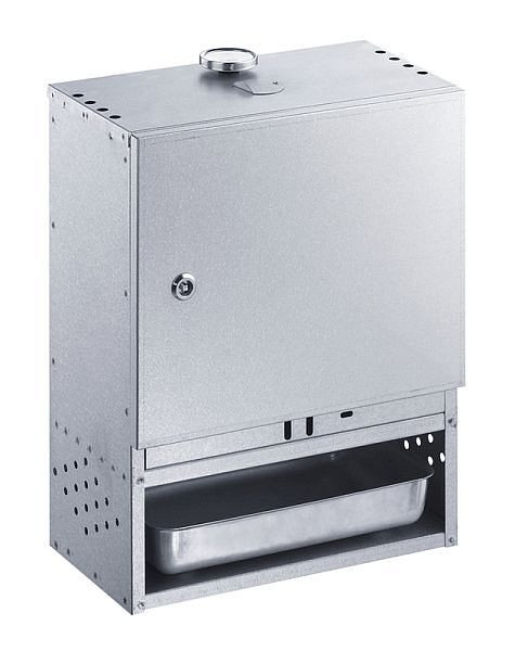 Fumoir Peetz en tôle d'acier aluminisée avec porte, HxLxP: 50cm x 39cm x 28cm, 150215