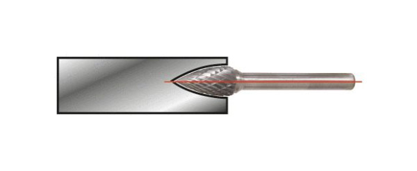 KS Tools Fraise à arc pointu HM forme G, 3 mm, 515.3251