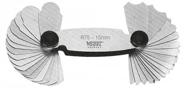 Pochoir rayon Vogel Germany, inoxydable, 7,5 - 15,0 mm, 32 feuilles, 472116
