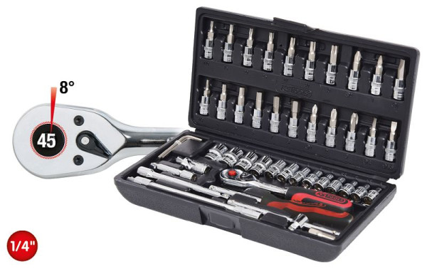 KS Tools jeu de clés à douilles 1/4" CHROME+, 48 pièces, 918.0648