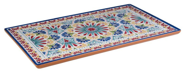 Plateau APS GN 1/1 -ARABESQUE-, 53 x 32,5 cm, hauteur : 2 cm, mélamine, intérieur : décor, extérieur : aspect terre cuite, 84680