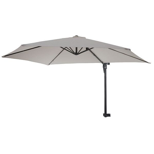 Paravent Mendler Casoria, parasol feu tricolore, parasol balcon, inclinable 3m, polyester aluminium/acier 9kg, sable, 46820
