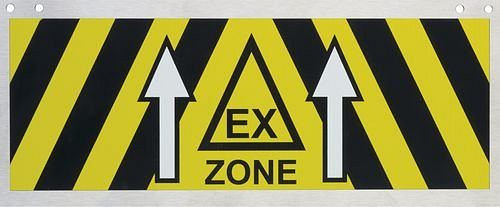 Plaque d'identification de zone Ex DENIOS en acier inoxydable, 270 x 110 mm, zone Ex, 217912