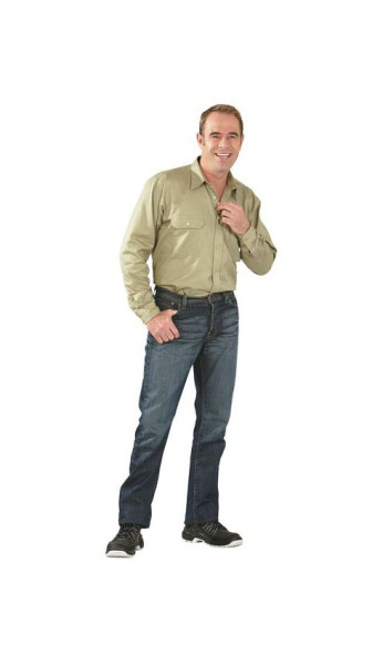 Planam shirts chemise sergé manche 1/1, kaki, taille 41/42, 0409041