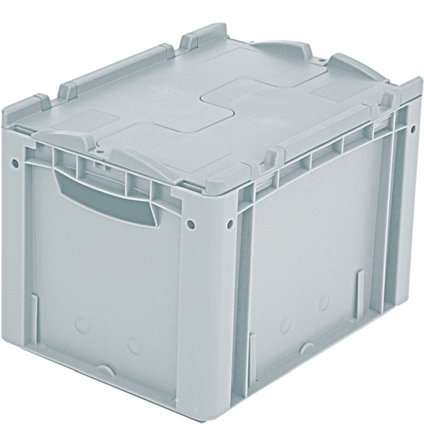 BITO Euro bac gerbable XL set /XLD43271 400x300x270 gris, couvercle, C0290-0561